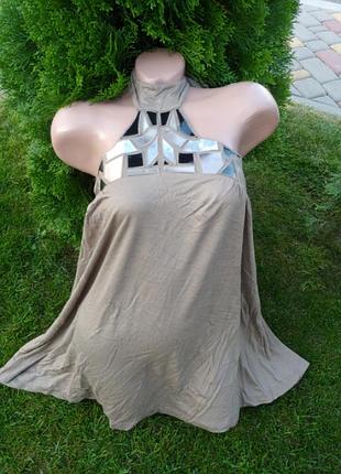 Uk22 вискозная майка-оверсайз с открытыми плечами, спиной