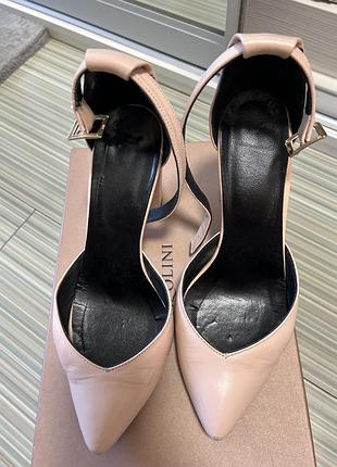 Туфли на каблуке с натуральной кожи нежно розовый ц