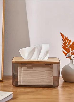 Диспенсер бокс для серветок прозорий tissue