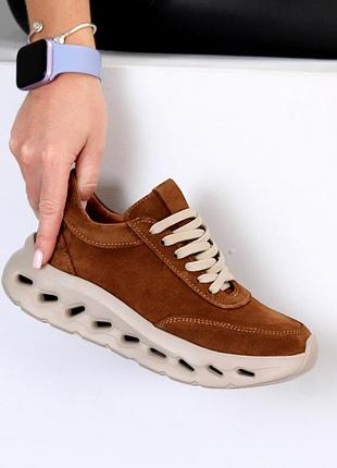 Кроссовки "adisson", рыжий, натуральная замша