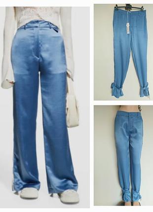 Please fashion,новые стильные сатиновые брюки,брюки, кармашки, завязки