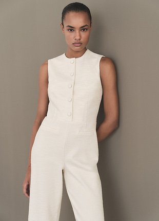 Твидовый комбинезон на пуговицах mango