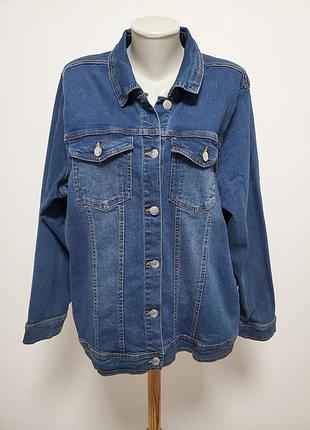 Гарний брендовий джинсовий жакет чи легка куртка  великого розміру