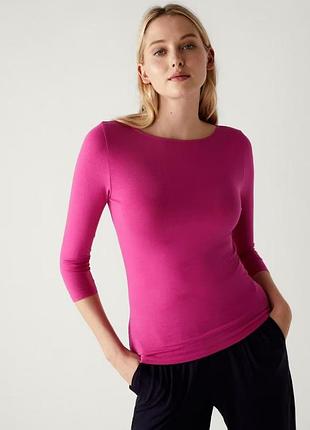 Стильный розовый лонгслив/топ marks and spencer. англия.