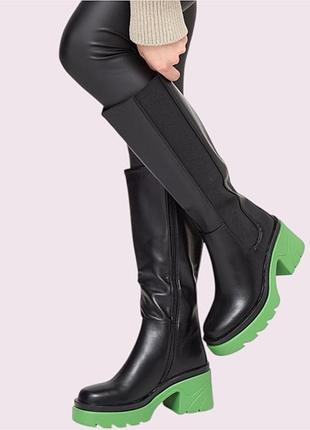 Черевики/чоботи/сапоги жіночі на платформі еко-шкіра осінь весна демісезон 37 р. prettylittlething