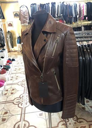 Косуха шкіряна коричнева,піджакp.plain