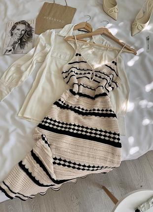 Бавовняна сітчаста сукня/сарафан від h&m