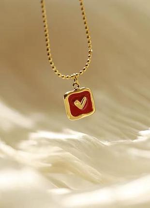 Ланцюжок з нержавіючої сталі з кулоном серце stainless steel