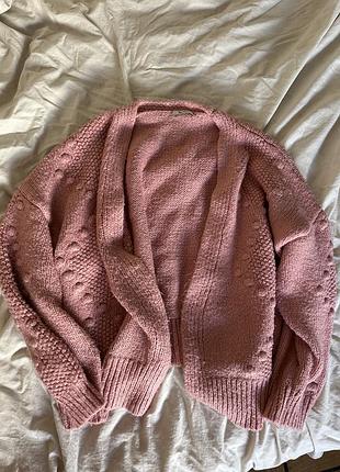 Рожевий теплий кардиган