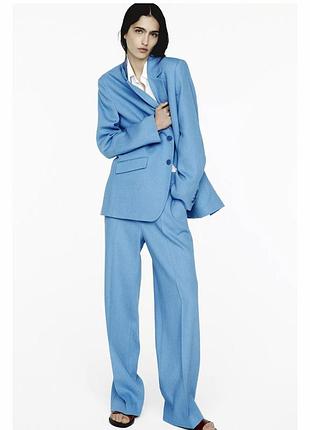 Лляний костюм zara штани брюки піджак жакет