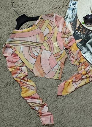 Красивый кроп из сетки/джемпер/лонгслив