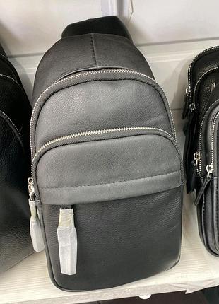 Стильная мужская сумка из матовой натуральной кожи слинг, нагрудная сумка