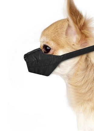 Намордник для собак мягкий нейлоновый от укусов, черный, размер 13 см 18 см 4 с ремешком, 1 шт
