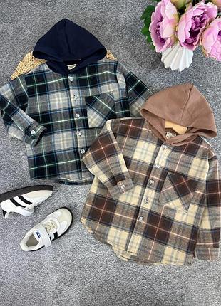 Дитяча байкова сорочка в клітинку