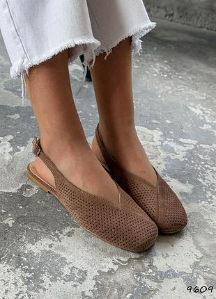 Туфлі слінгбеки натуральна замша