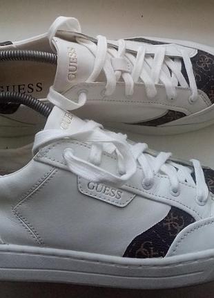 27,5 см. мужские монограмные кожаные кроссовки кеды guess (оригинал)