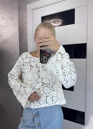Мереживний светр светер кофта mango жіноча м