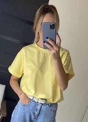 Базова жіноча футболка на щодень ♥️ жіноча лимонна футболка