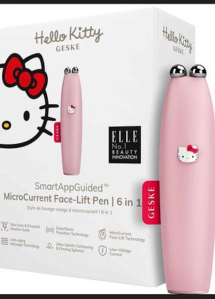 Мікрострумова ручка для підтяжки обличчя geske microcurrent face-lift pen 6 в 1 by hello kitty