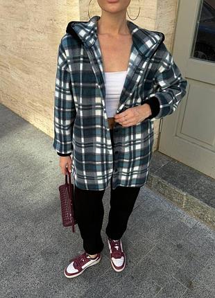 Рубашка женская теплая с капюшоном