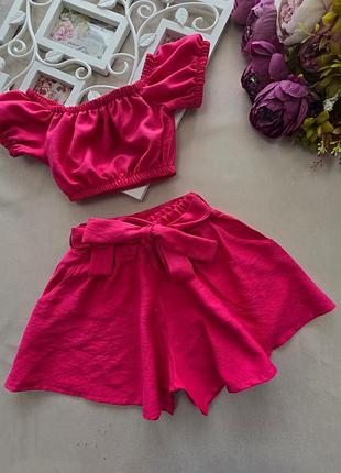 Летний костюм для девочки топ и шорты
