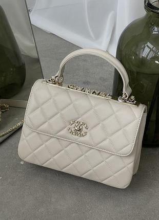 Сумка жіноча trendy cc white lambskin - premium