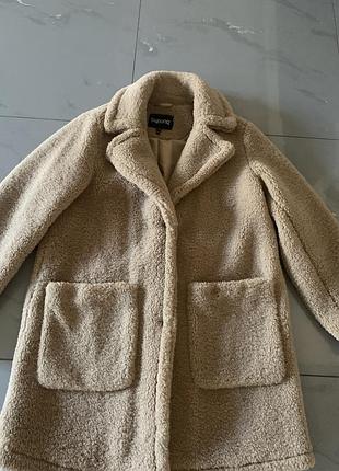 Шубка тедді бежева