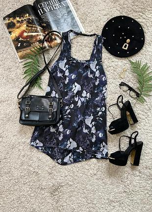 Ніжний подовжений топ у квітковий принт №719max