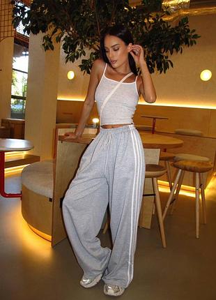 Меланжевые baggy брюки с затяжками 🔥 люкс качество, размер 42-48, мод 426