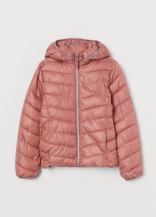 12-14 лет h&amp;m фирменная демисезонная легкая утепленная куртка пуховик дутик девочке с капюшоном