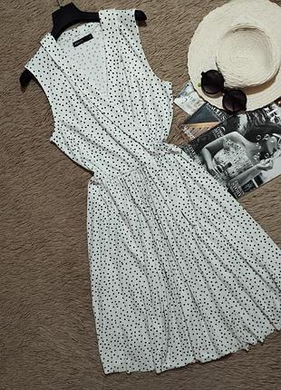 Хорошее платье в горошек с плиссе юбкой/платье/ сарафан