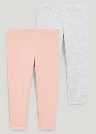 C&a леггинсы утепленные в комплекте 2 шт лосины grey peach