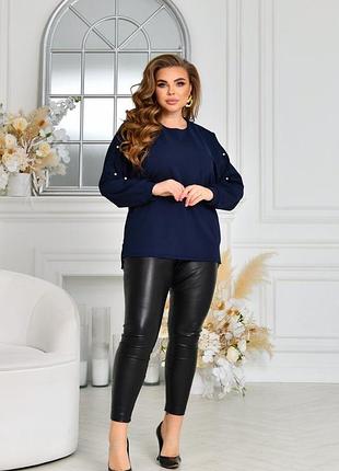 Жіноча туніка з перлинками на рукавах | 3694