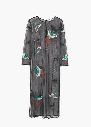 Платье сетка с нашивками миди платья накидка полупрозрачная