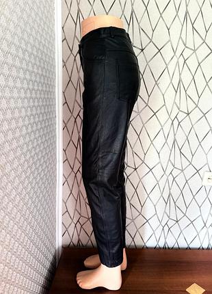 Стильні штани брюки з еко шкіри німеччина чорного кольору жіночі розмір xs s на високій посадці