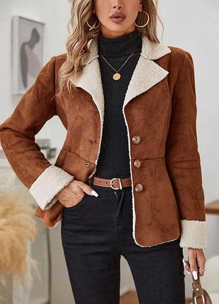 Розпродаж ❤️дублянка з кишенями, женская дубленка