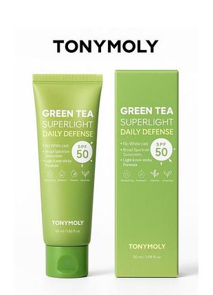 Сонцезахисний крем tonymoly green tea superlight daily defense sun screen spf 50