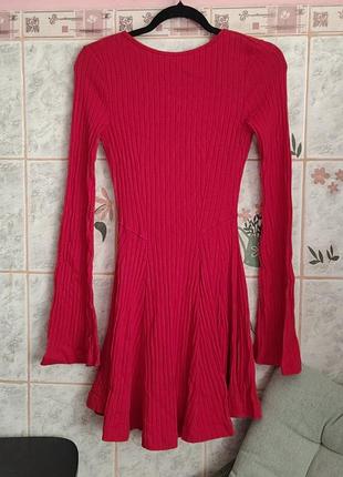 Мини платье трикотажное красного цвета goldi