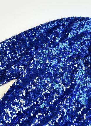 Синее платье в пайетки 4