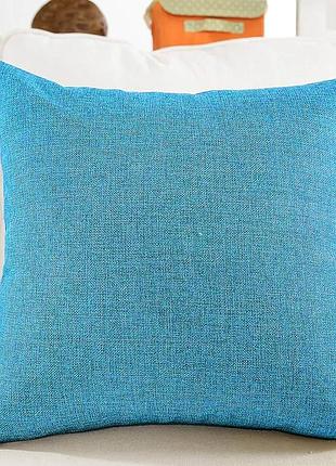 Джутовий чохол на подушку umi, 16x16 (bondi blue) (2 шт. в пакованні)