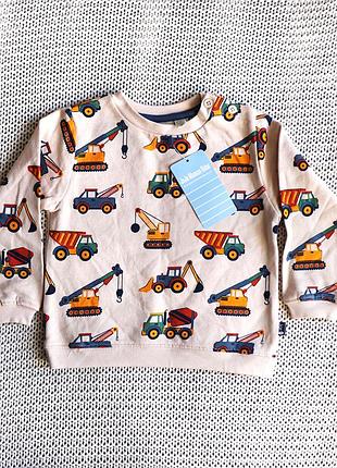 Новый детская кофта с машинами, хлопок, на 12-18 месяцев