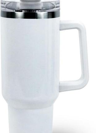 Стакан | 40-унцієвий порожній стакан для сублімації з ручкою та кришкою з трубочкою