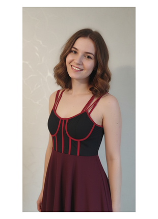 Платье с имитацией корсета