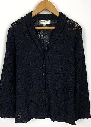 Жіночий мереживний блейзер піджак на ґудзиках чорного кольору anne fontaine paris розмір s