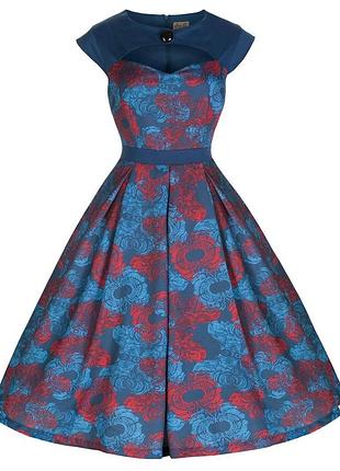 Платье синее платье винтаж пин ап lindy bop
