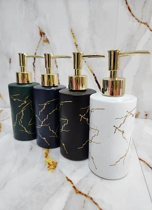 Дозатор для жидкого мыла white black gold 350 мл