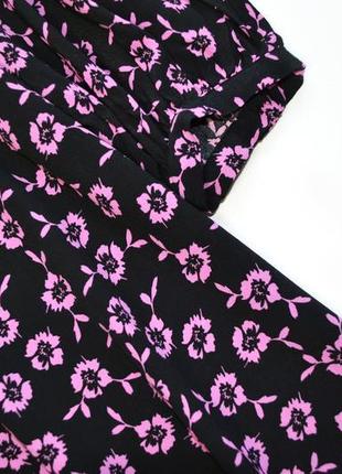 Удлиненное свободное платье рубашка в цветочный принт вискоза zara4 фото