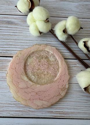 Рожева тарілка, підставк, з епоксидної смоли