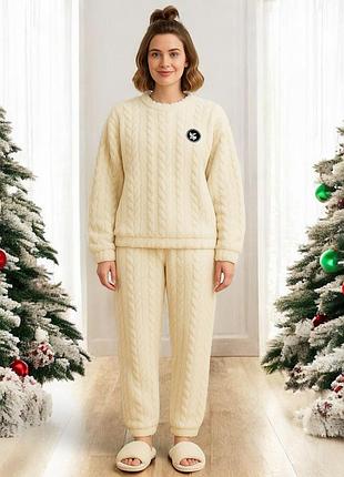 Тёплые пижамные комплекты, домашние комплекты тёплые для девушек