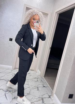 Снижка! деловой классический брючный костюм черный